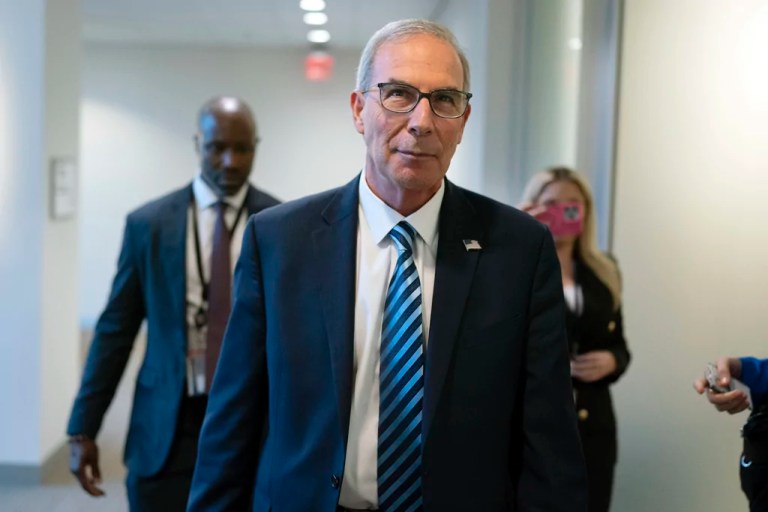 U.S. Attorney David Weiss, leaves the interview with members of the House Judiciary Committee, Tuesday, Nov. 7, 2023, in Washington. The special counsel overseeing the Hunter Biden investigation is testifying behind closed doors as a GOP probe into the Justice Department's handling of the case continues to unfold. (AP Photo/Jose Luis Magana)