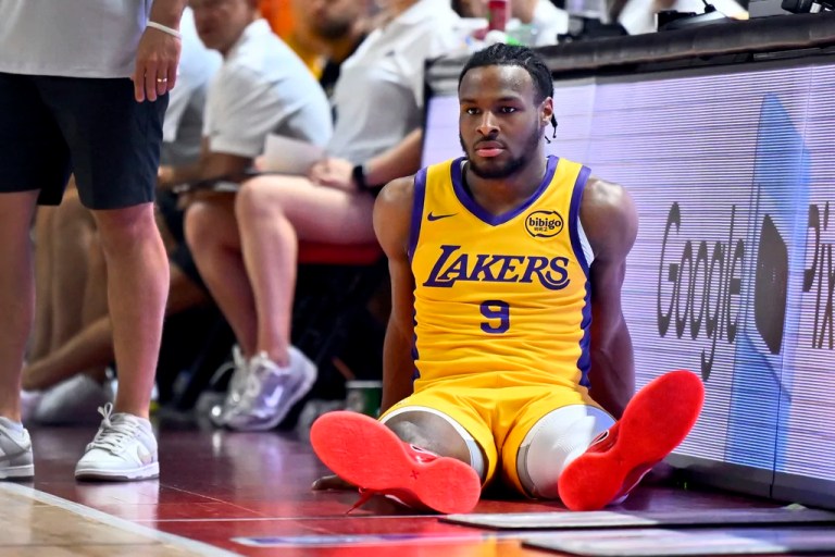 Bronny James’s maturity shines amid summer league struggles