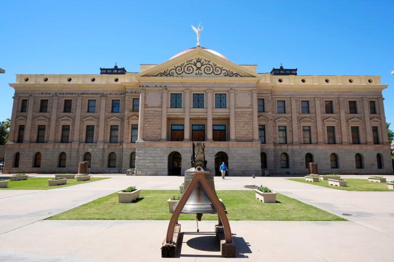 The historic Arizona Capitol building is shown Thursday, April 11, 2024, in Phoenix. The Arizona Supreme Court ruled Tuesday, April 9, that the state can enforce its long-dormant law criminalizing all abortions except when a mother's life is at stake. (AP Photo/Ross D. Franklin)