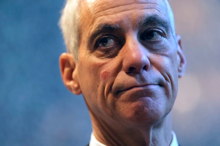 FILE - U.S. Ambassador to Japan Rahm Emanuel speaks to media after meeting with Japanese Foreign Minister Yoko Kamikawa at the foreign ministry in Tokyo, on Nov. 30, 2023. (AP Photo/Eugene Hoshiko, Pool, File)