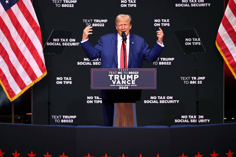 Trump tries to claw back senior support after gains by Biden and Harris