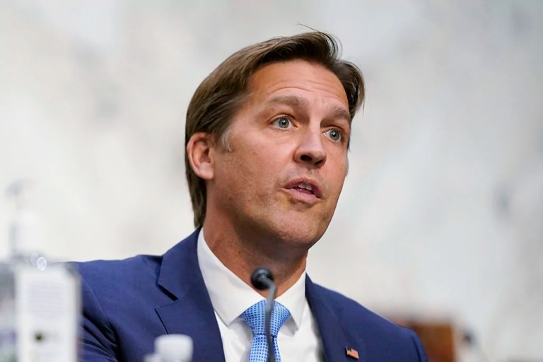 Ben Sasse talks during the confirmation hearing for Supreme Court nominee Amy Coney Barrett.