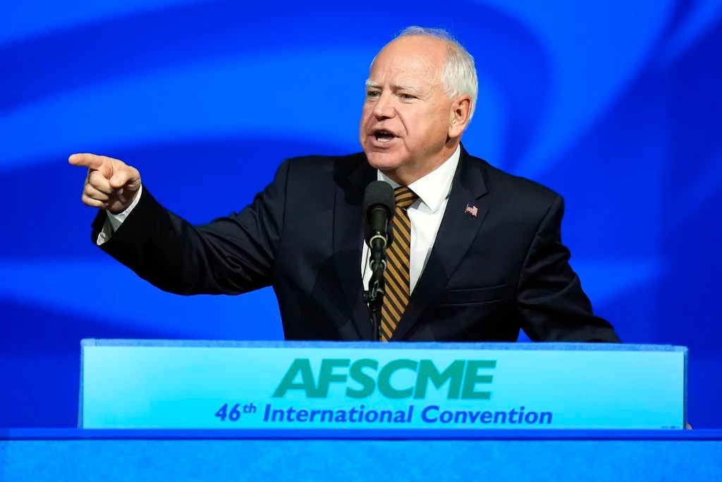 Walz defends military record amid controversy in first solo speech