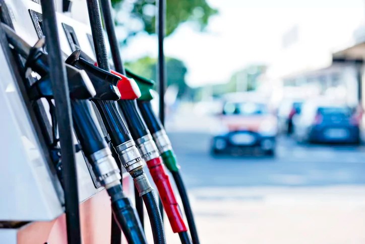 Gas station with out-of-focus car approaching. Camera: Canon EOS 1Ds Mark III.