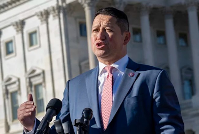 Rep. Tony Gonzales (R-TX) speaks at a news conference.