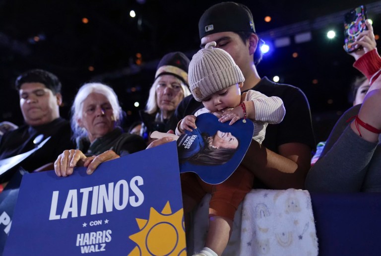 Trump looks to reassure Latino voters as Harris uses star power to make her case