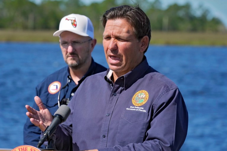 DeSantis schools reporter trying to tie Hurricane Milton to global warming