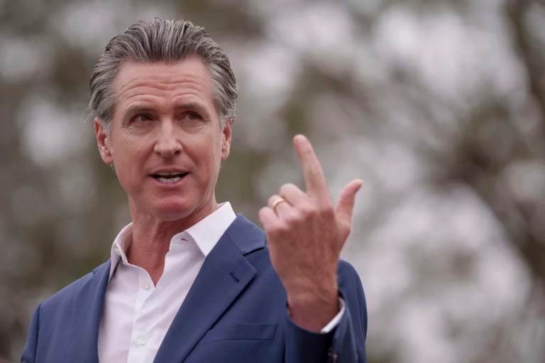 Gov. Gavin Newsom (D-CA) speaks during a press conference in Los Angeles, Wednesday, Sept. 25, 2024.
