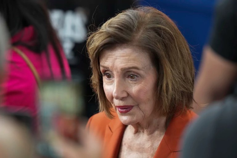 Rep. Nancy Pelosi (D-CA) arrives ahead of Vice President Kamala Harris delivering a concession speech for the 2024 presidential election