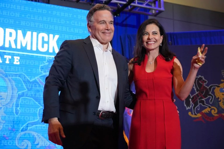 Dave McCormick and his wife, Dina Powell McCormick