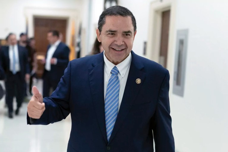 Rep. Henry Cuellar, D-Texas, walks from his office to the House chamber to vote on Capitol Hill, Wednesday, May 15, 2024, in Washington. Federal authorities have charged Cuellar, 68, and his wife Imelda Cuellar, 67, of accepting money from 2014 to 2021 in exchange for the congressman advancing the interests of the former Soviet republic and the Mexican bank in the U.S. He says they are innocent. (AP Photo/Jose Luis Magana)