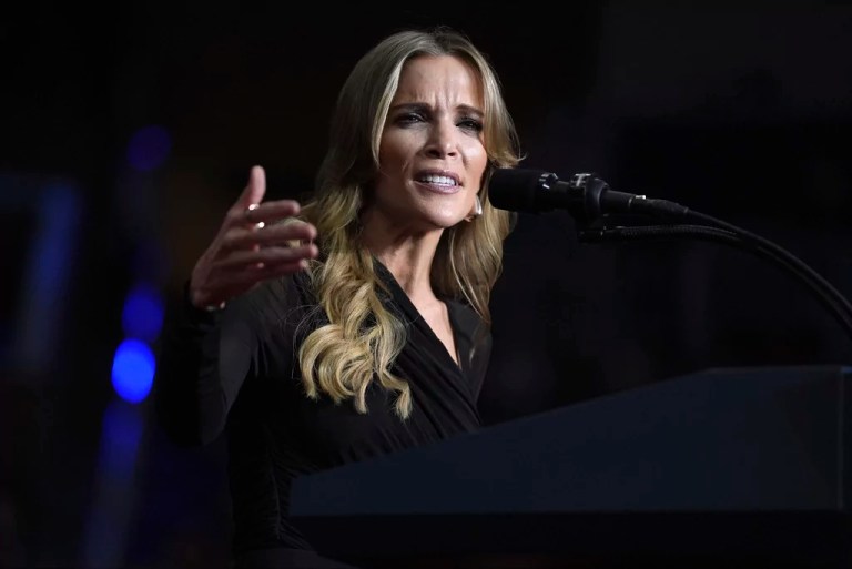 Megyn Kelly speaks at a campaign rally with Republican presidential nominee former President Donald Trump at PPG Paints Arena, Monday, Nov. 4, 2024, in Pittsburgh, Pa.