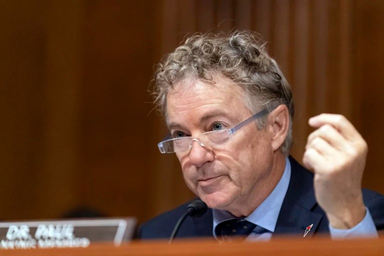 Sen. Rand Paul (R-KY), Senate Homeland Security and Governmental Affairs ranking member, speaks during a committee hearing.