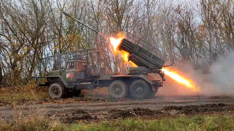 In this photo taken from video released by the Russian Defense Ministry on Tuesday, Dec. 3, 2024, a 