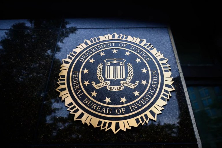 FBI seal is seen on J. Edgar Hoover FBI Building in Washington D.C.