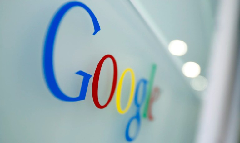 The Google logo is seen at the Google headquarters in Brussels, March 23, 2010.