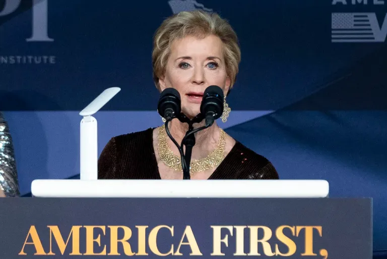Department of Education Secretary Linda McMahon speaks during an America First Policy Institute gala at a Mar-a-Lago estate, Nov. 14, 2024, in Palm Beach, Florida.