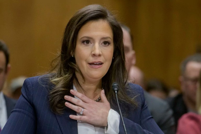 Rep. Elise Stefanik (R-NY), President Donald Trump's nominee to U.N. ambassador, testifies during a Senate Committee on Foreign Relations hearing for her pending confirmation on Capitol Hill, Tuesday, Jan. 21, 2025, in Washington.