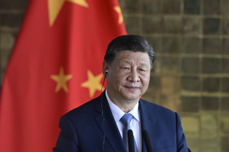 Chinese President Xi Jinping participates in a meeting with Brazilian President Luiz Inácio Lula da Silva on Nov. 20, 2024.
