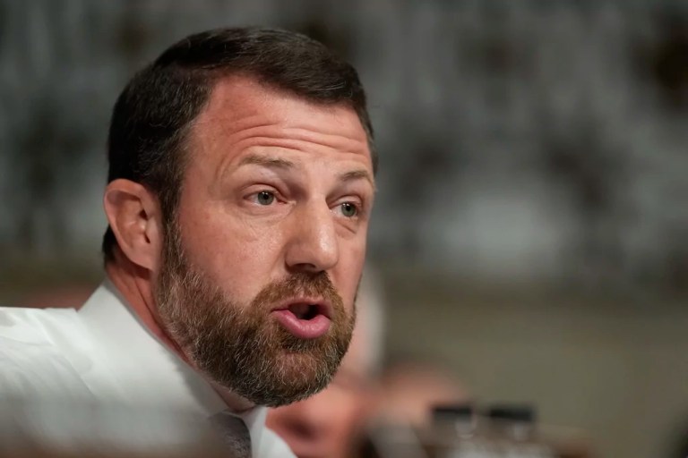 Sen. Markwayne Mullin, R-Oklahoma., speaks during the Senate Armed Services Committee confirmation hearing for Pete Hegseth, President-elect Donald Trump's choice to be Defense secretary, at the Capitol in Washington, Tuesday, Jan. 14, 2025.