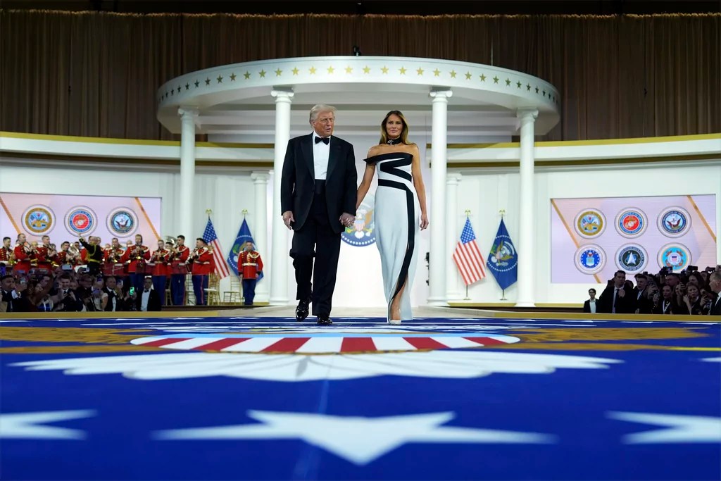 Trump performs ‘YMCA’ dance with sword after cutting cake at ball