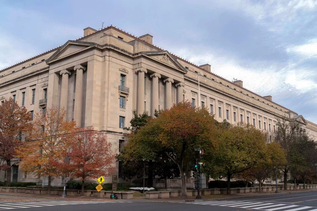The U.S. Department of Justice building in Washington, Dec. 7, 2024.