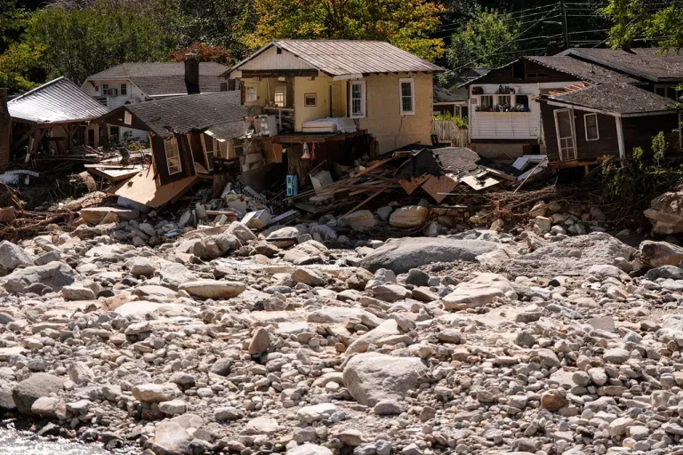 Homes are seen in the aftermath of Hurricane Helene.