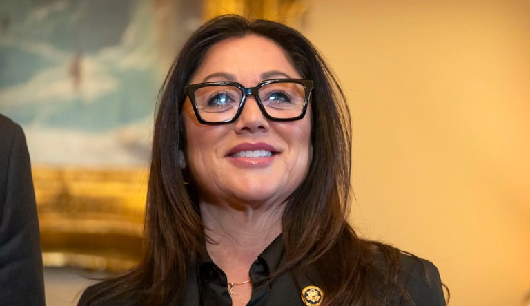 Former Rep. Lori Chavez-DeRemer, President-elect Donald Trump's pick for labor secretary, meets with Senate Minority Leader Chuck Schumer (D-NY) in his office on Capitol Hill, Tuesday, Jan. 14, 2025, in Washington.