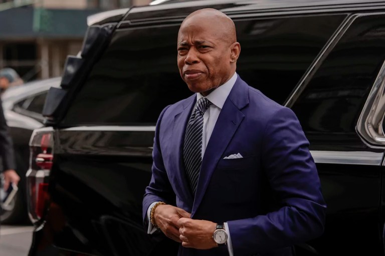 New York City Mayor Eric Adams arrives to court, Wednesday, Feb. 19, 2025, in New York.