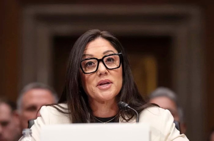 Lori Chavez-DeRemer attends a hearing of the senate health, education, labor, and pensions committee for her nomination for secretary of labor.
