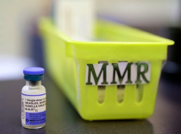 Measles, mumps, and rubella vaccine vile.