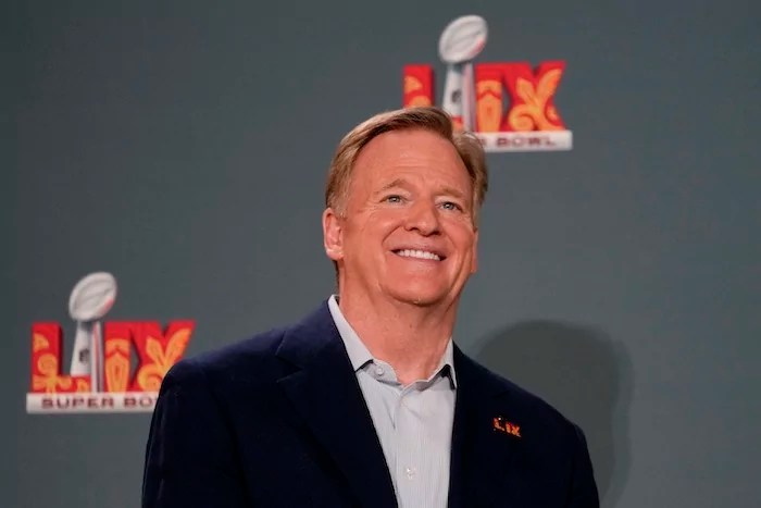 NFL commissioner Roger Goodell speaks during a news conference