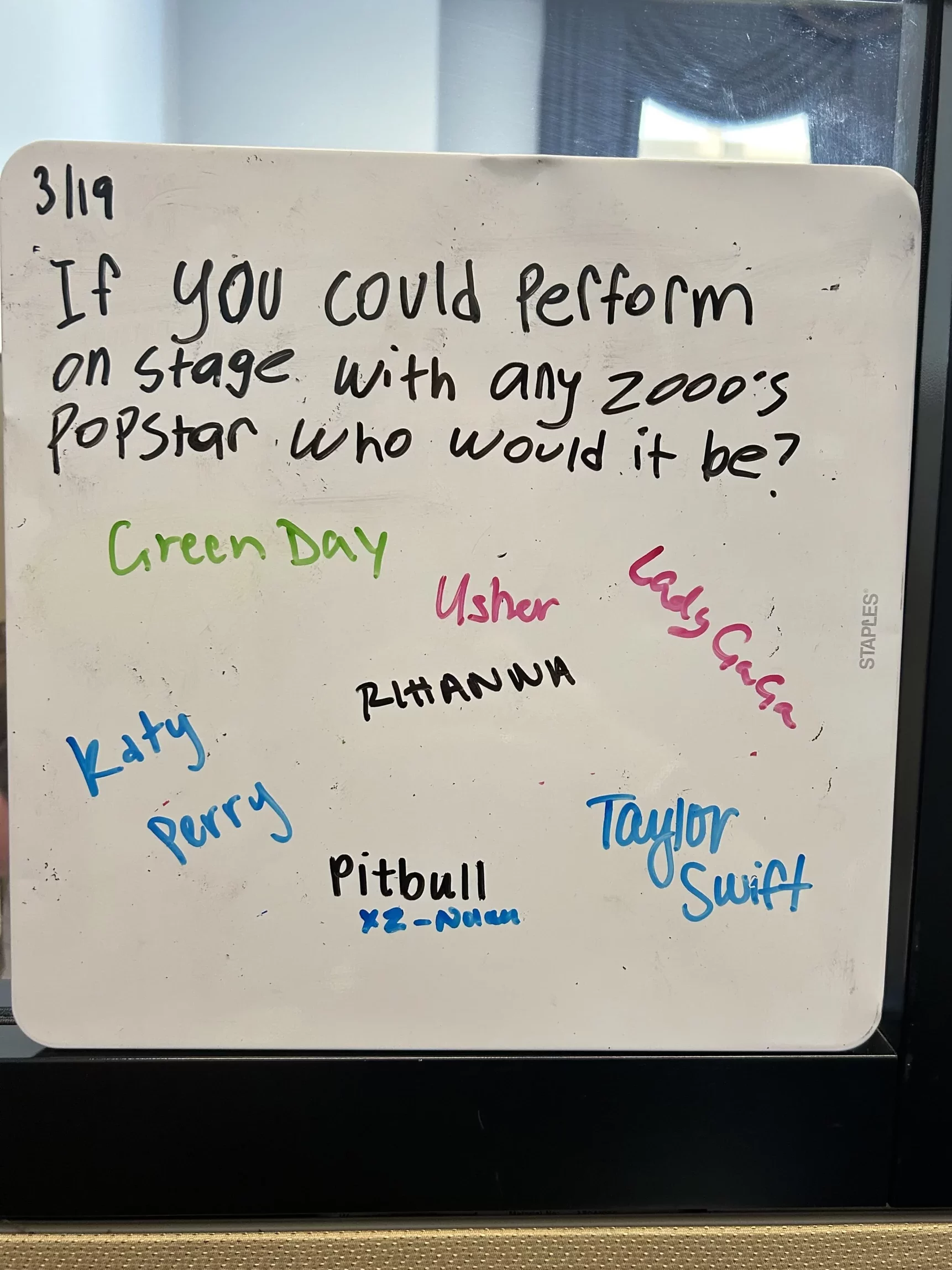 Question of the day board in Rep. Greg Landsman's office. 