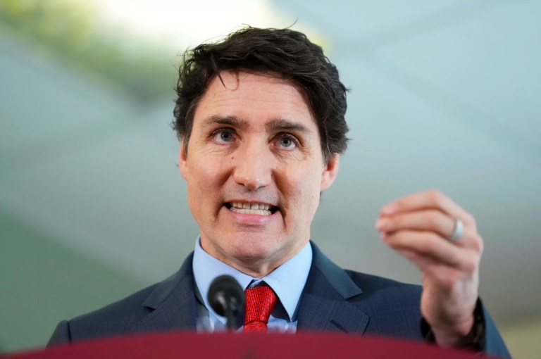 Canadian Prime Minister Justin Trudeau answers questions during an event in Ottawa on Thursday, March 6, 2025.