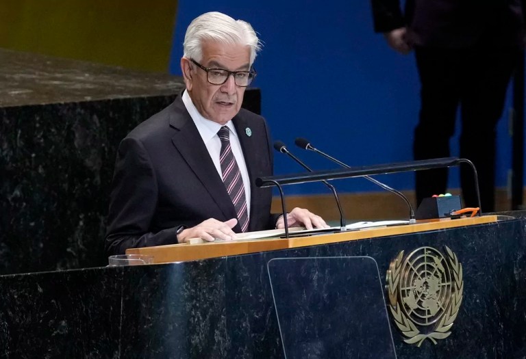 Pakistan's Defense Minister Khawaja Muhammad Asif