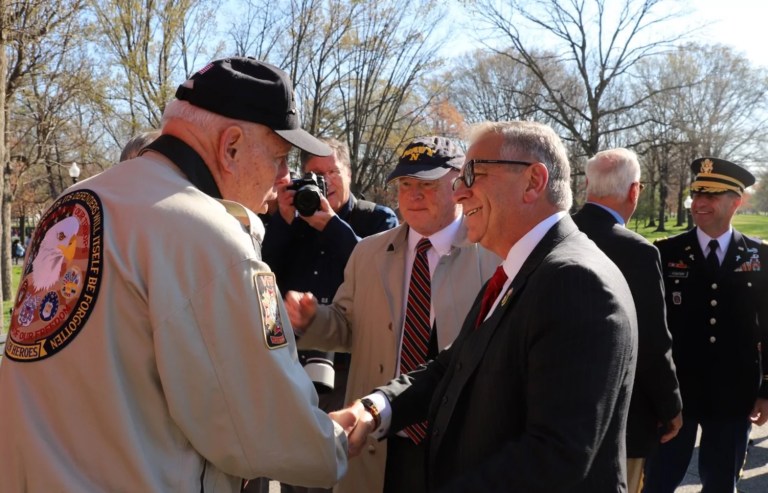 Rep. Mike Bost (R-IL) and a Vietnam Veteran. Photo courtesy of the office of Rep. Mike Bost.