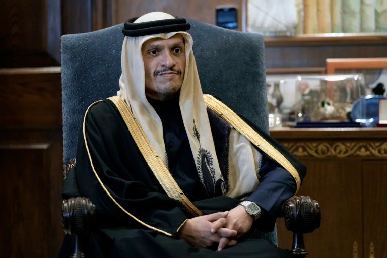 Qatari Prime Minister Mohammed bin Abdulrahman bin Jassim Al Thani meets with Lebanese Parliament Speaker Nabih Berri.