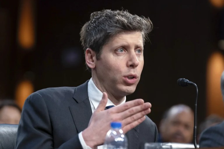 Sam Altman, co-founder and CEO of OpenAI, testifies before a Senate Committee on Commerce, Science, and Transportation hearing.