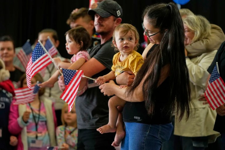Trump officials celebrate white South Africans’ arrival in DC