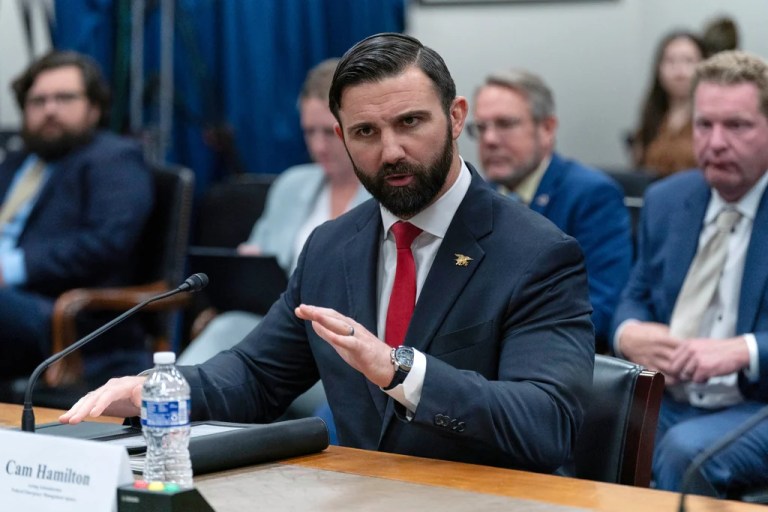 Cam Hamilton acting administrator of the Federal Emergency Management Agency testifies before the House Committee on Appropriations dubcommittee on Homeland Security oversight hearing of FEMA on Capitol Hill in Washington, Wednesday, May 7, 2025.