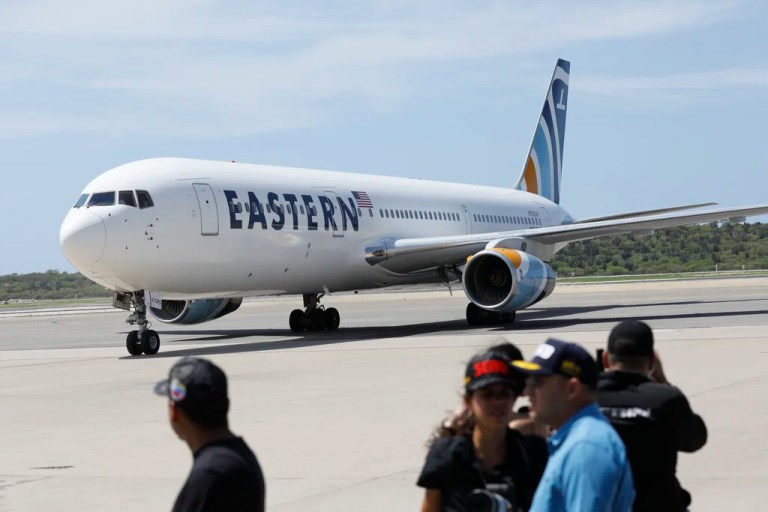 First ‘self-deporting’ migrant charter flight leaves US with dozens of passengers