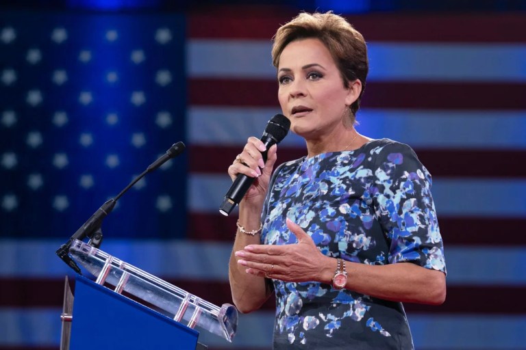 Kari Lake speaks at the Conservative Political Action Conference, CPAC, at the Gaylord National Resort & Convention Center, Friday, Feb. 21, 2025, in Oxon Hill, Md.