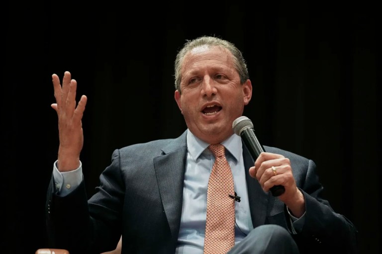 City Comptroller Brad Lander speaks during the New York City Mayoral Candidates Forum at Medgar Evers College Wednesday.