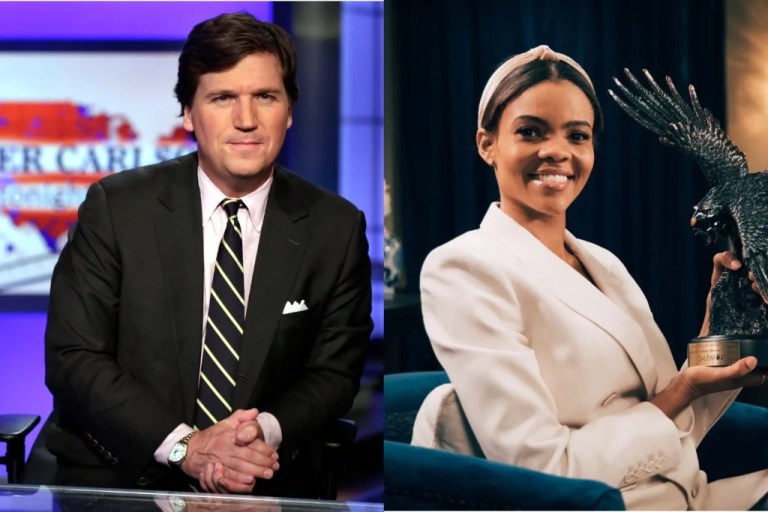 Tucker Carlson and Candace Owens.