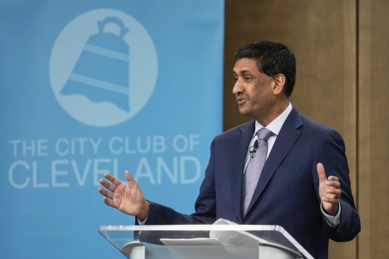 Rep. Ro Khanna (D-CA) speaks to the City Club of Cleveland in Cleveland, Ohio.