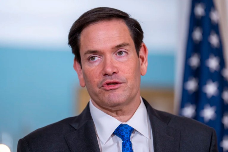 Secretary of State Marco Rubio speaks during a meeting with Spanish Foreign Minister José Manuel Albares at the State Department, Thursday, May 22, 2025, in Washington.