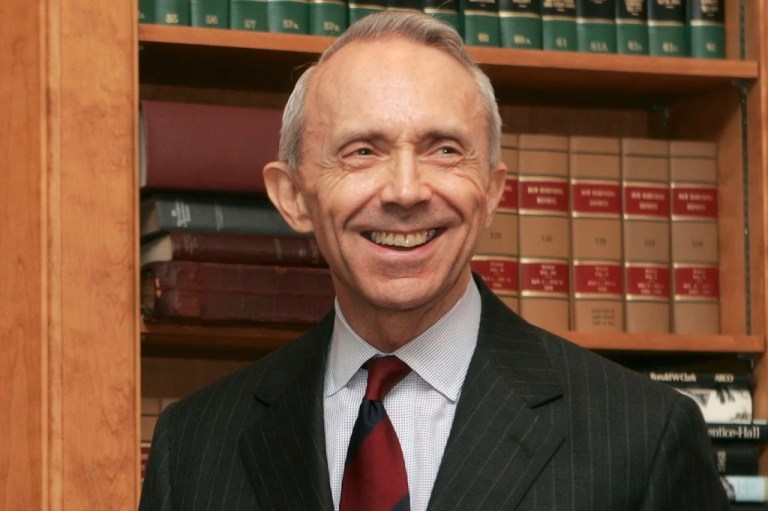 U.S. Supreme Court Justice David Souter, smiles after speaking during a dedication ceremony at the State Supreme Courthouse in Concord, N.H., July 9, 2008.