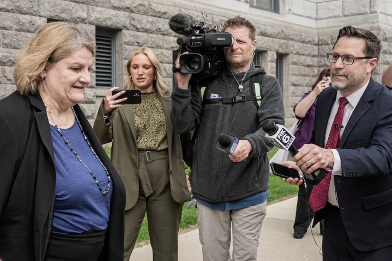 Milwaukee County Circuit Judge Hannah Dugan leaves the federal courthouse after a hearing Thursday, May 15, 2025, in Milwaukee.
