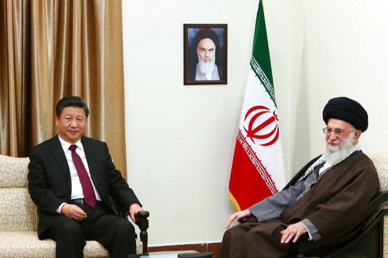 Ali Khamenei, right, meets with Chinese President Xi Jinping in Tehran.