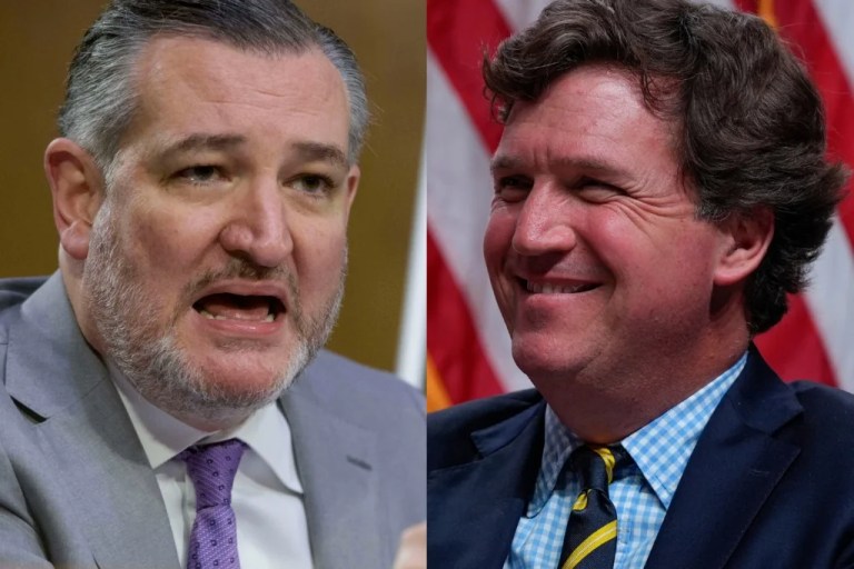 Sen. Ted Cruz (R-TX) collage with Tucker Carlson.